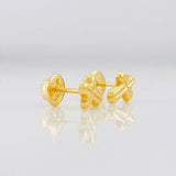 Stud Earrings Cross 0.55g / in / 8mm Yellow Gold 18K