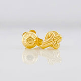 Stud Earrings Cross 0.55g / in / 8mm Yellow Gold 18K