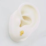 Stud Earrings Cross 0.55g / in / 8mm Yellow Gold 18K