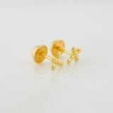 Stud Earrings Cross 0.45g / in / 6.8mm Yellow Gold 18K