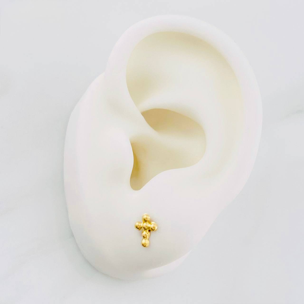 Stud Earrings Cross 0.45g / in / 6.8mm Yellow Gold 18K