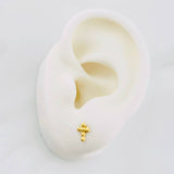 Stud Earrings Cross 0.45g / in / 6.8mm Yellow Gold 18K