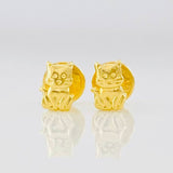 Stud Earrings Cat 0.5g / in / 6.2mm Yellow Gold 18K