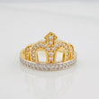 Crown Ring 3.7g / T6 1/2 Two-Tone Yellow White Gold 18K