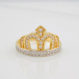 Crown Ring 3.7g / T6 1/2 Two-Tone Yellow White Gold 18K