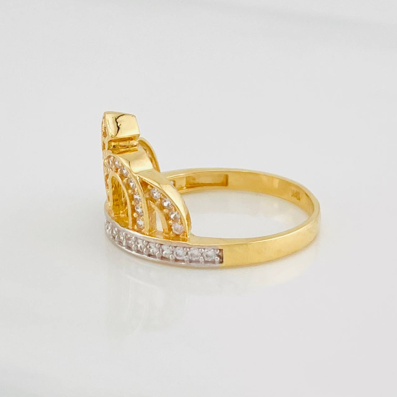 Crown Ring 3.7g / T6 1/2 Two-Tone Yellow White Gold 18K