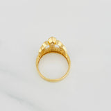 Crown Ring 3.7g / T6 1/2 Two-Tone Yellow White Gold 18K