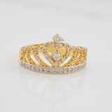 Anillo Corona 3.3g / T6 3/4 Dos Oros Amarillo Blanco 18K