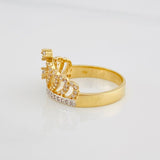 Anillo Corona 3.3g / T6 3/4 Dos Oros Amarillo Blanco 18K