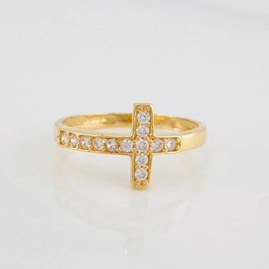 Anillo Cruz 1.75g / T6 Oro Amarillo 18K