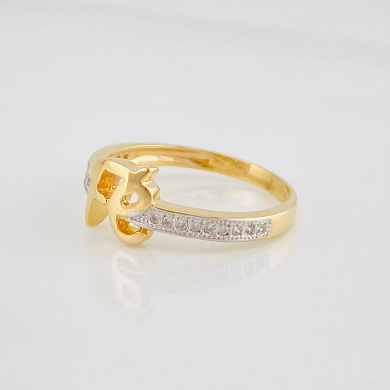 Anillo Fe 2.5g / T6 Dos Oros Amarillo Blanco 18K