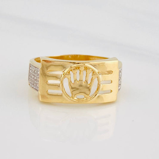 Anillo Corona 5.25g / T10 Dos Oros Amarillo Blanco 18K