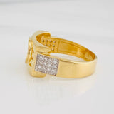 Anillo Corona 5.25g / T10 Dos Oros Amarillo Blanco 18K