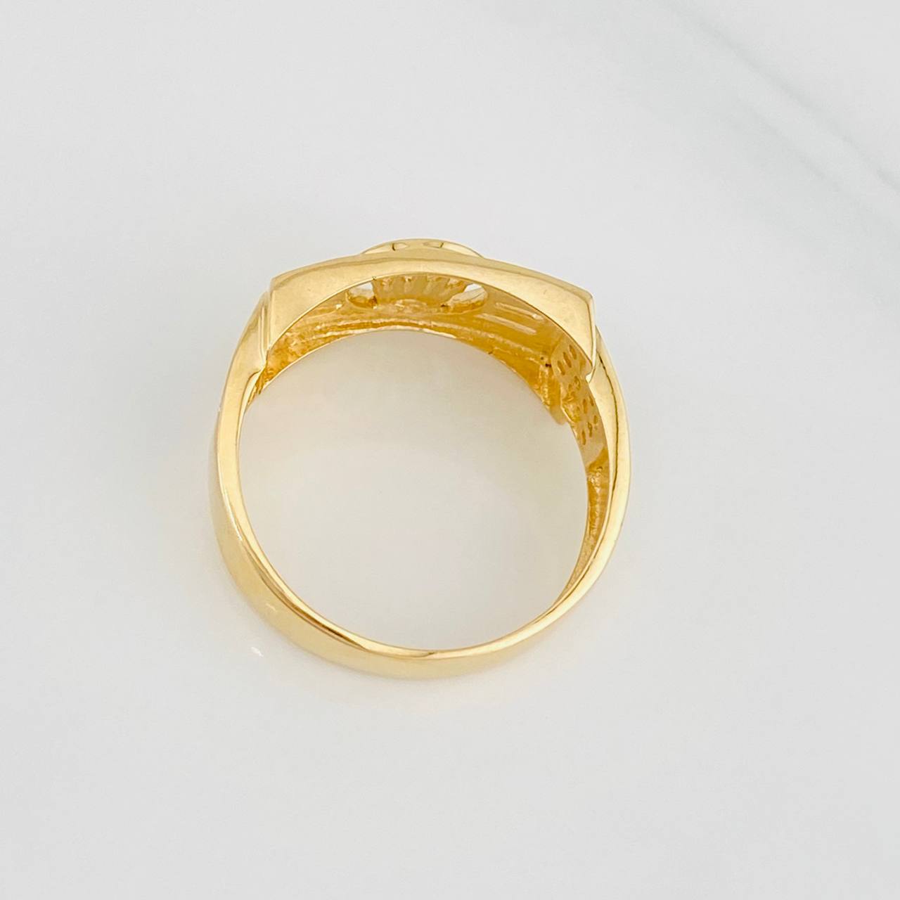 Anillo Corona 5.25g / T10 Dos Oros Amarillo Blanco 18K