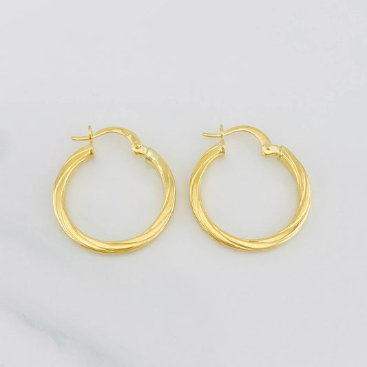 Hoop Earrings Mary 1.75g / 1 in Yellow Gold 18K