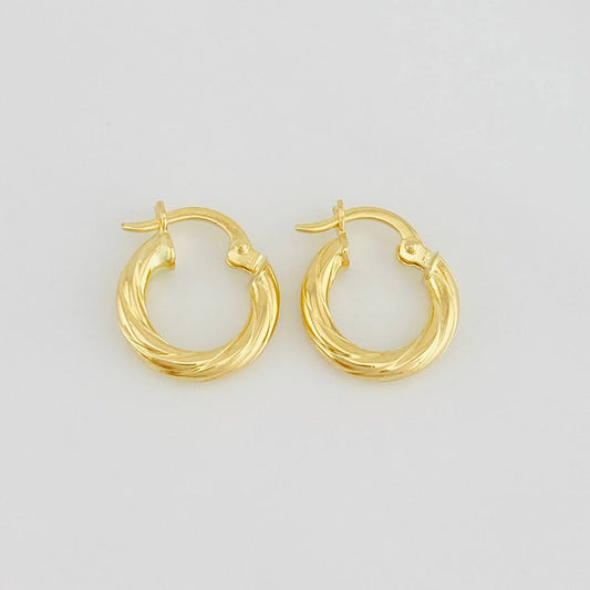 Hoop Earrings Mary 1.35g / 1/2 in Yellow Gold 18K