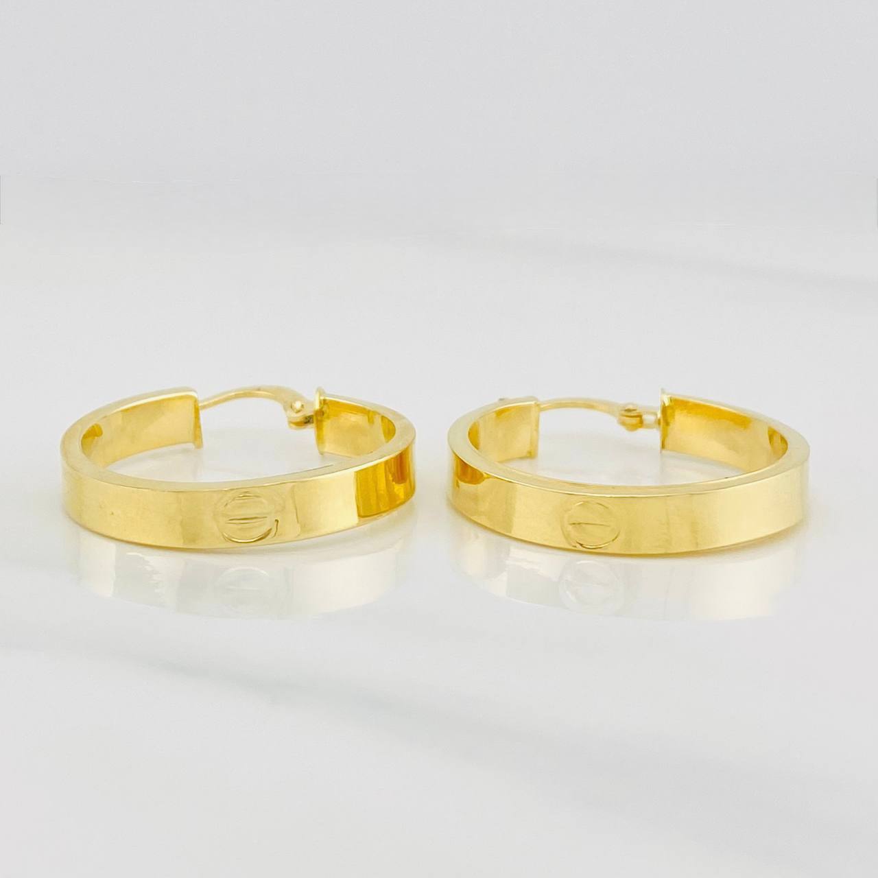 Hoop Earrings Screw 3.3g / 1 in Yellow Gold 18K