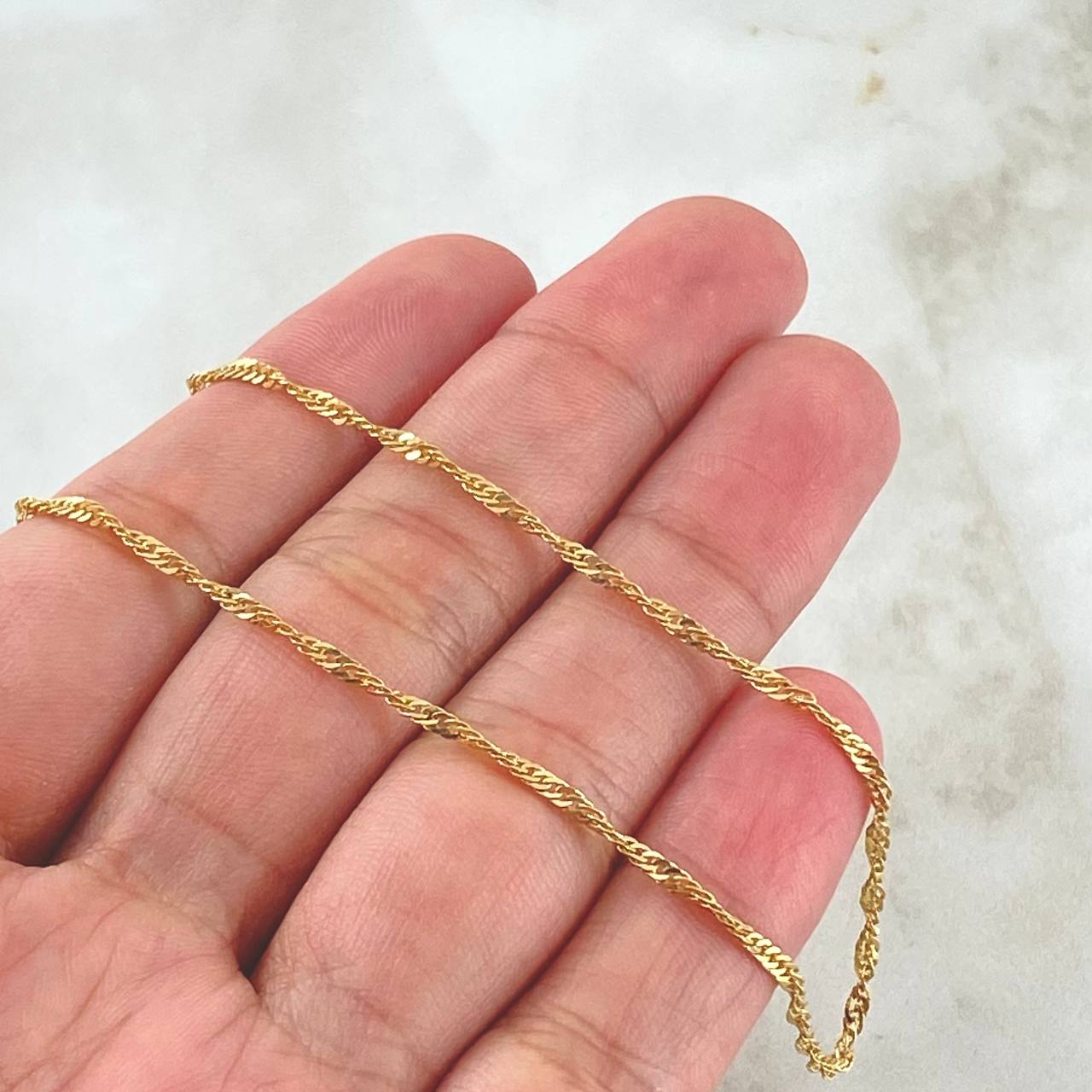 Singapore Chain 3.1gr / 17.7in / +3 18K Gold ©