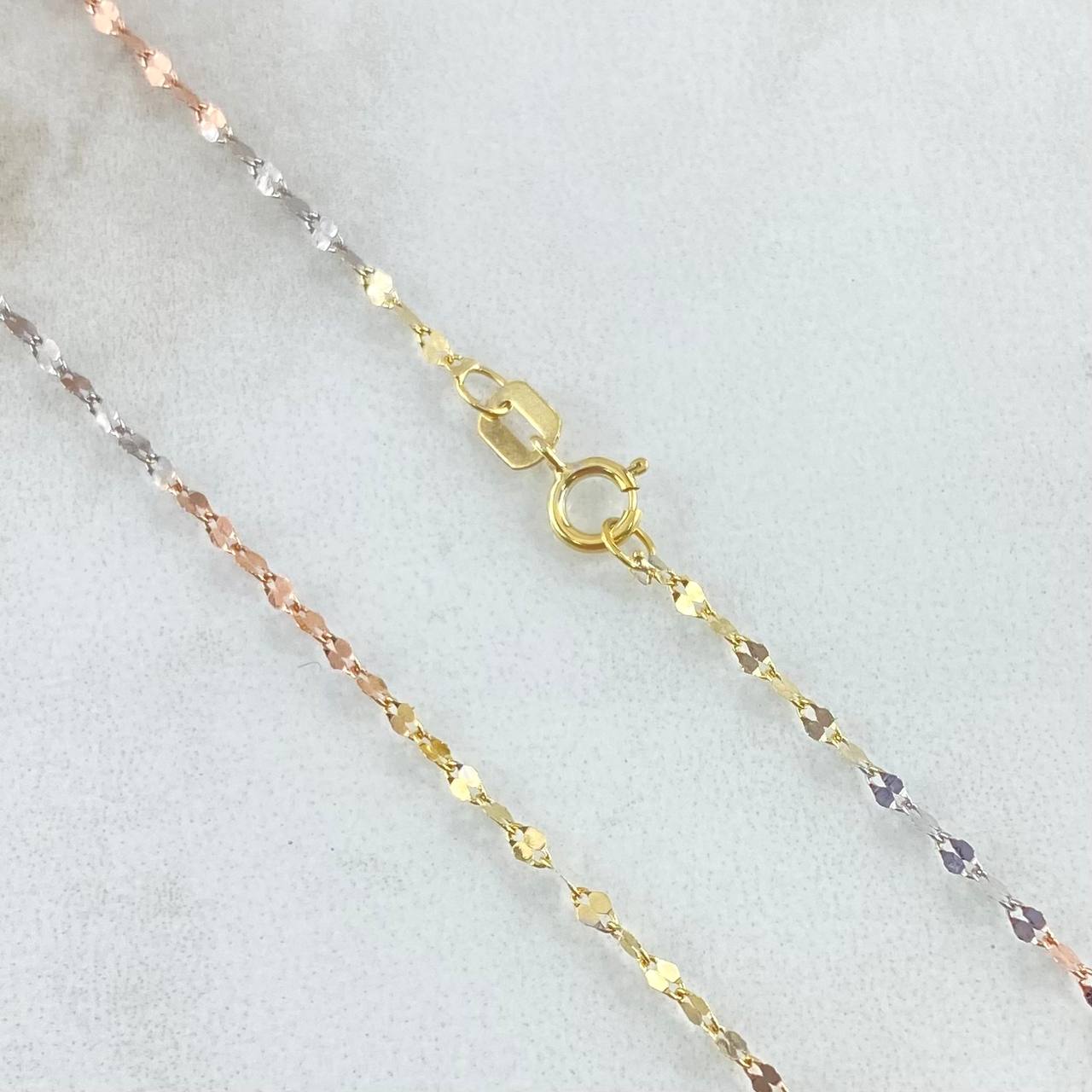 Mirror Flower Chain 0.85gr / 17.7in / +3 18K Gold ©