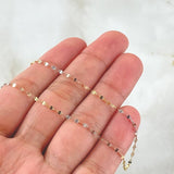 Mirror Flower Chain 0.85gr / 17.7in / +3 18K Gold ©