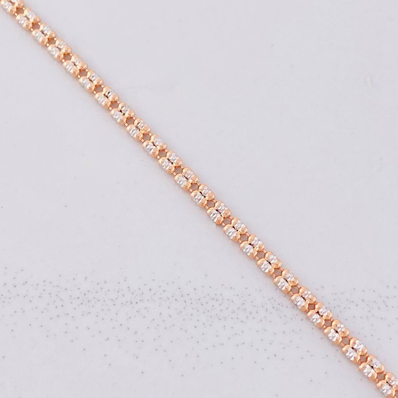 Cadena Ice 8.05g / 24 in / 2.4mm Dos Oros Blanco Rosa 18K