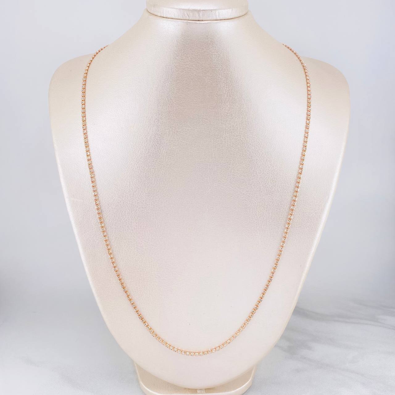 Ice Chain 8.1g / 24 in / 2.4mm Two White Pink Gold 18K