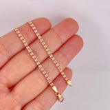 Cadena Ice 8.05g / 24 in / 2.4mm Dos Oros Blanco Rosa 18K