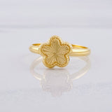 Anillo Flor Diamantada 1g / T4 3/4 Oro Amarillo 18K