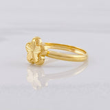 Anillo Flor Diamantada 1g / T4 3/4 Oro Amarillo 18K