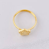 Anillo Flor Diamantada 1g / T4 3/4 Oro Amarillo 18K