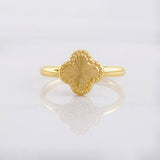 Anillo Trébol Diamantado 1.05g / T8 1/4 Oro Amarillo 18K