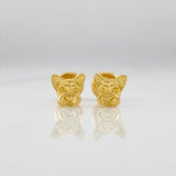 Stud Earrings Dog Face 0.95g / in / 5.8mm Yellow Gold 18K