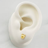 Stud Earrings Dog Face 0.75g / in / 6mm Yellow Gold 18K