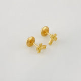 Stud Earrings Cross Christ 0.7g / in / 6.3mm Yellow Gold 18K