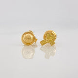 Stud Earrings Cross Christ 0.7g / in / 6.3mm Yellow Gold 18K