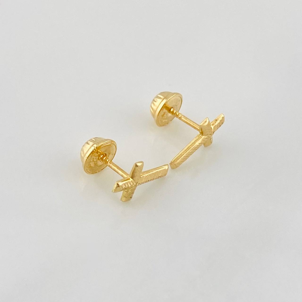 Stud Earrings Cross 0.6g / in / 10.3mm Yellow Gold 18K