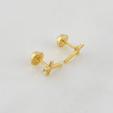 Stud Earrings Cross 0.6g / in / 10.3mm Yellow Gold 18K