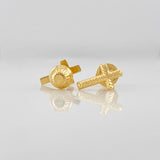 Stud Earrings Cross 0.6g / in / 10.3mm Yellow Gold 18K