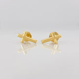 Stud Earrings Cross 0.6g / in / 10.3mm Yellow Gold 18K
