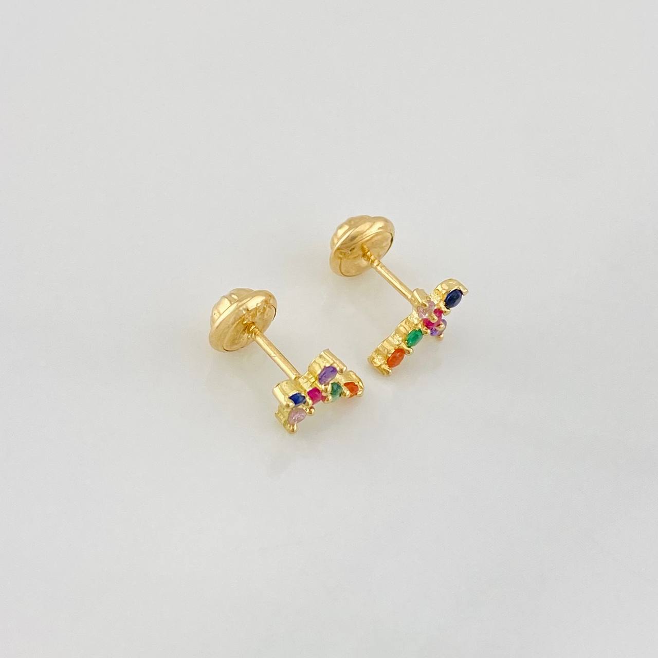 Stud Earrings Cross 0.9g / in / 8.8mm Yellow Gold 18K