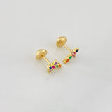 Stud Earrings Cross 0.9g / in / 8.8mm Yellow Gold 18K