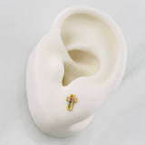 Stud Earrings Cross 0.75g / in / 6.8mm Yellow Gold 18K
