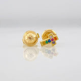 Stud Earrings Cross 0.75g / in / 6.8mm Yellow Gold 18K