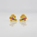 Stud Earrings Cross 0.75g / in / 6.8mm Yellow Gold 18K