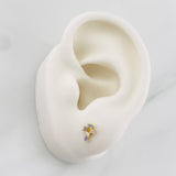 Stud Earrings Cross 0.8g / in / 6.4mm Yellow Gold 18K