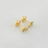Stud Earrings Cross 0.8g / in / 6.4mm Yellow Gold 18K