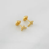 Stud Earrings Cross 0.75g / in / 6.8mm Yellow Gold 18K