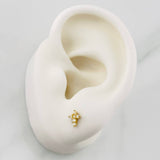 Stud Earrings Cross 0.8g / in / 6.3mm Yellow Gold 18K