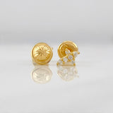 Stud Earrings Cross 0.8g / in / 6.3mm Yellow Gold 18K