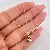 Classic Link Chain + Knot Pendant / 1.75g / 17 3/4 in Three Golds 18K